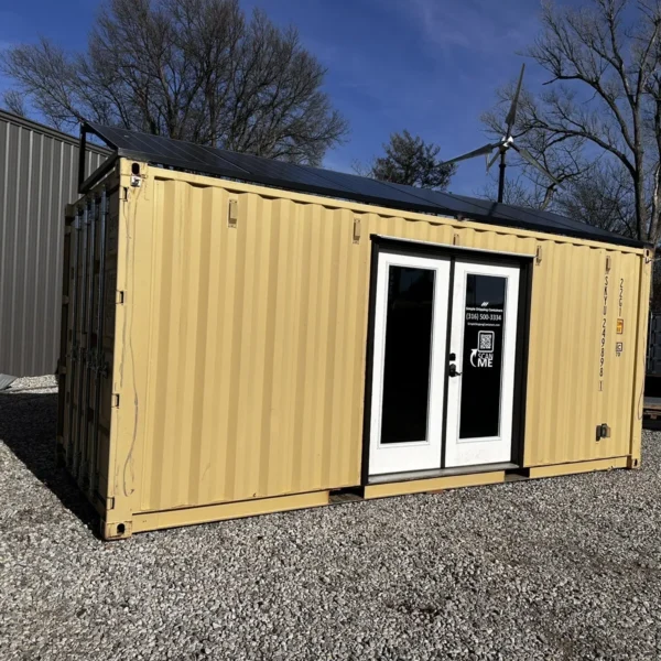 Conteneur maritime de 20 pieds, bureau solaire et hors réseau