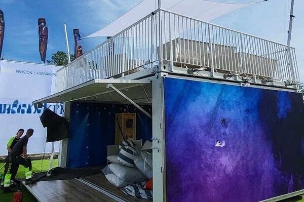 Conteneur événementiel extensible 2x20DV avec terrasse sur le toit – Image 5